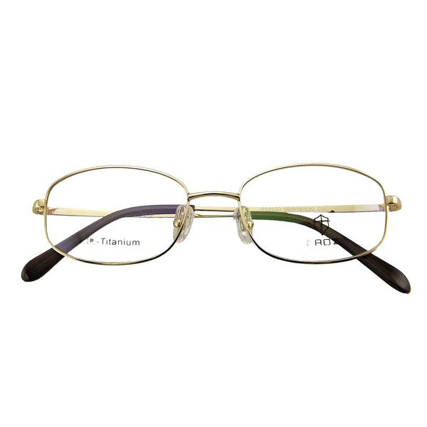 Circleperson anteojos de titanio para hombre y mujer, con lente óptica 50-18-139, marco ovalado para anteojos, Oro, 50-18-140 (Lens width- nose bridge - temple)