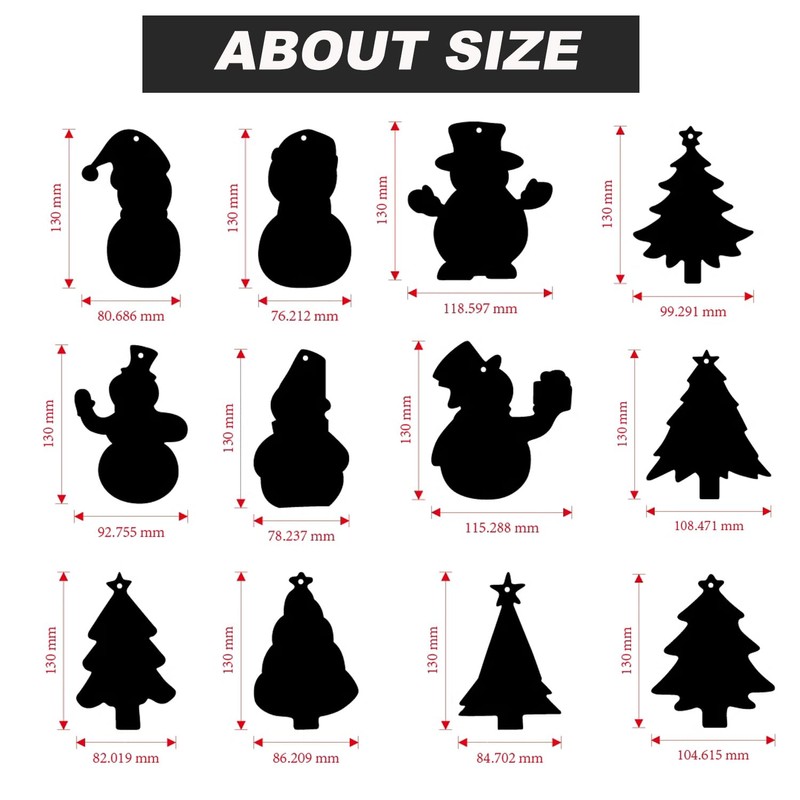 Bhina 48 Pieces Christmas Scratch Pictures, Rainbow Scratch Pictures Christmas