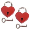 TEHAUX 10 Sets Mini Heart Shaped Padlocks Small Keyed Travel