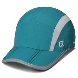 TITECOUGO Quick Dry Bright Hat Running Cap Reflective Sports Hat Night Workout Hats for Women Summer Sun Folding Hat Cap for Golf Hiking Outdoor Camping Gym Tennis Travel Baseball Cap Turquoise