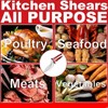 Heavy Duty Poultry & Meat Kitchen Shears (Burgundy) - Food-Grade