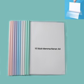 Pack of 10 Notebook Covers A4 Transparent Binder A4 Clamp Binder Polypropylene Plastic Application Folders