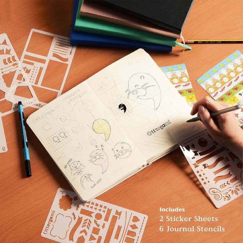 Ottergami The Essential Bullet Dotted Journal Kit, (Blue), Hardcover Dotted