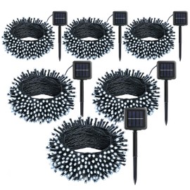 SyouHome 6 Pack Solar String Lights Outdoor, 600 LED Extra-Long 236Ft Solar Lights Outdoor with 8 Lighting Modes, IP65 Waterproof for Garden, Patio, Xmas, Balcony, Tree, Wedding, Party Decor (White)