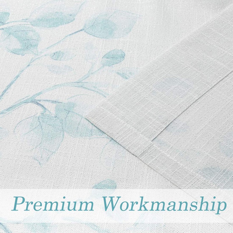 Central Park Leaf Floral Print Metallic Sheer Linen Window Curtain