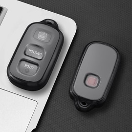 for Toyota Key Fob Cover with Keychain, 2PCS Transparent Black TPU Key Case Shell for 1999-2009 Toyota 4Runner, Toyota Sequoia 2001-2008 HYQ12BBX HYQ12BAN HYQ1512Y