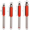 Sinoprotools 4pcs Flush Trim Router Bit Set 1/4 Inch Shank