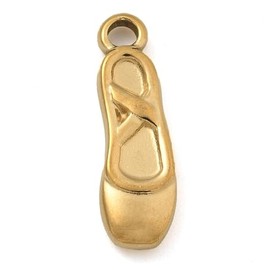 Ipotkitt 30pcs Stainless Steel Ballet Shoe Charms 18K Gold Plated Metal Charms Dance Theme Hanging Ornaments for DIY Craft Keychain Necklace Jewelry Making