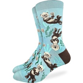 Good Luck Sock Men's Sea Otter Socks, Big & Tall, Shoe Size 13-17