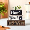 Moucuny 4 Pcs Farmhouse Wooden Tabletop Decor Farmhouse Tiered Tray
