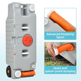 YITAMOTOR 75L Portable Water Holding Tank with Sturdy Handle, Odorless Design, Universal Wheels, and Quick-Drain Spout for Camping, Boating, and Outdoor Adventures, Gray