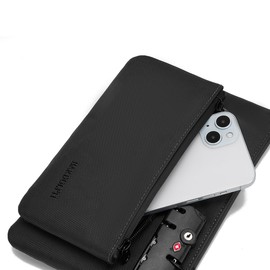 BARDOLPH Double Layer Money Bag With Lock - Men & Women's Accessories Pouch, Bank Cash Notary Bag With Zipper (Grey)