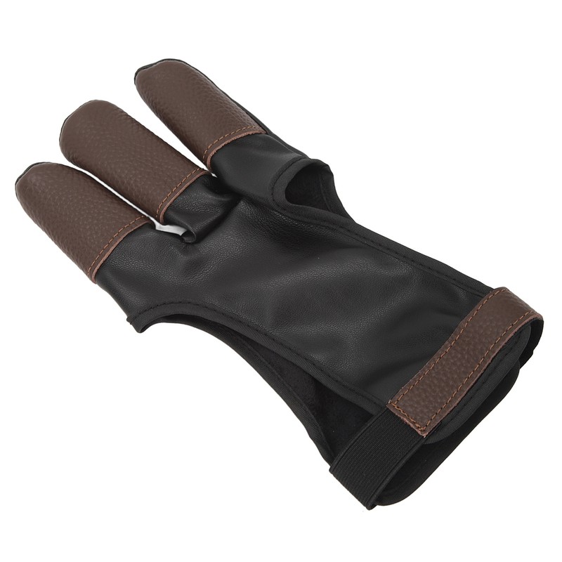 Archery Glove Finger Tab Accessories Three Finger Guard PU Leather