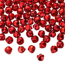 Jingle Bells for Craft, 300 Pieces Bulk DIY Christmas Bells for Decoration, Home Decoration (Red, 0.5 Inch)