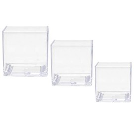 Royal Imports Floreros de acrílico con forma cúbica - Centro de mesa decorativo para el hogar o para bodas - Plástico irrompible, 1 juego de 3 tamaños: 10 cm, 13 cm, 15 cm - Transparente