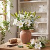 68cm Long Stem White Lilies Artificial Flowers 6PCS Real Touch