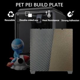 Sahvaim PET PEI Build Plate for Creality K1 Max,Double Sided Carbon Fiber PET+Texured PEI Flexible Spring Steel Sheet Plate 310x315mm for Creality K1 Max 3D Printer Platform.