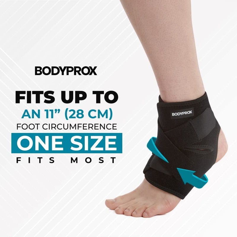 Bodyprox Ankle Support Brace, Breathable Neoprene Sleeve, Adjustable Wrap! (1
