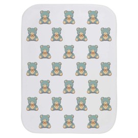 Azeeda 'Blue Teddy Bear Sitting' Baby Burp/Wash Cloth (BC00032962)