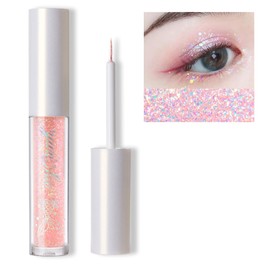 Erinde Liquid Glitter Eyeliner, Metallic Shimmering Glitter Eyeshadow Liner, Highly Pigmented Coloured Eyeliner Stickers, Waterproof, Durable for Women