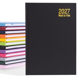 evelay 2027 Diary A5 Week to View - Hardback Planner Organiser Journal with Ribbon Marker - Ideal for Work, School & Personal Planning (A5, Black)