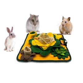 Tapete de forrajeo para conejos, tapete olfativo para hámsteres, juguetes de rompecabezas, tapete interactivo de alimentación para hurones, cobayas, erizos, chinchillas y pequeños animales (am