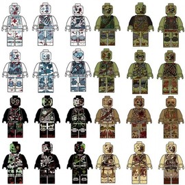 Zombie Makeup Kit for Kids: Military Special Forces Block Doll Series Free Size/Special Police Zombie [6 Pack] 10ea