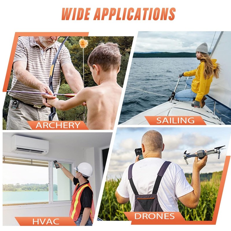 Digital Wind Speed Meter Multifunctional Accurate Handhled Wind Speed Temperature