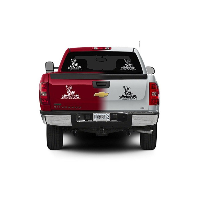 Bowhunter Mule Deer Hunting Automotive Window Decal (Black)