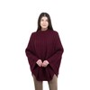 SAOL 100% Merino Wool Cable Knit Ladies Irish Aran Poncho