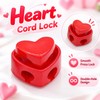 5-Piece Heart-Shaped Knitting Needle Stoppers – Double-Hole Spring Cord Locks