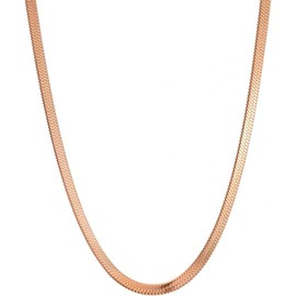 Joyas Minerales Flat Snake Chain Stainless Steel for Women - Silver, Gold, Black or Rose Gold - 2 mm/3 mm/5 mm Width - 45-55 cm Length - Includes Jewellery Box, Stainless Steel, No