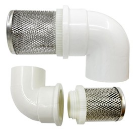 DN20 inch stainless steel filter cover connected to 90 degree elbow 3/4" PVC DN20 water pipe, suction hose strainer used to remove debris and reduce solid entry(1pcs)