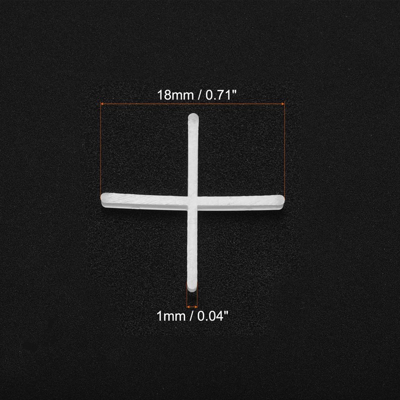 HARFINGTON 200pcs Tile Spacers 1mm Hard Plastic Cross Tiles Leveler