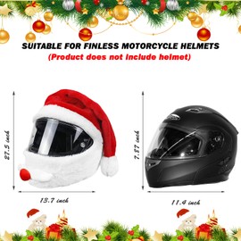BUAEL Christmas Santa Motorcycle Helmet Cover,Nativity Helmet Cover,Santa Claus Xmas Hat Decoration Accessories for Men,for Motorcycle Helmet, Fun Rides and Gifts (A)