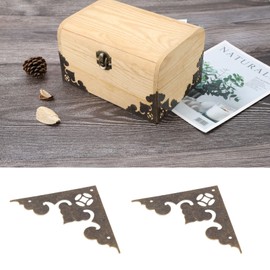 SING F LTD 24Pcs Corner Protector Vintage Metal Antique Decorative Box Corner Protector Antique Box Corner Decoration Triangle Box Corner Decorative Cover Guard Accessories