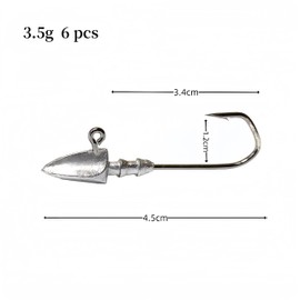 DAYUYUE 4-30pcs Fishing Jig Heads Kit 3.5g 5g 7g 10g 14g with Tackle Box Soft Bait Hooks for Freshwater Saltwater Lures (3.5g/6pcs)