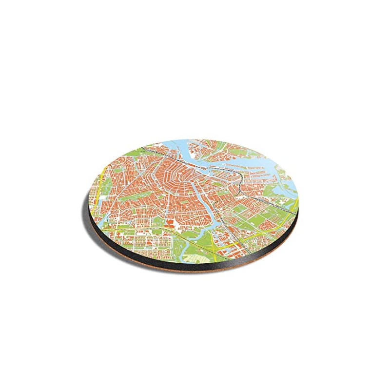 1 x Round Coaster - Amsterdam Urban Street Map Cork