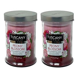 Tuscany Candle 18oz Scented Candle, Peony Blossom 2-Pack