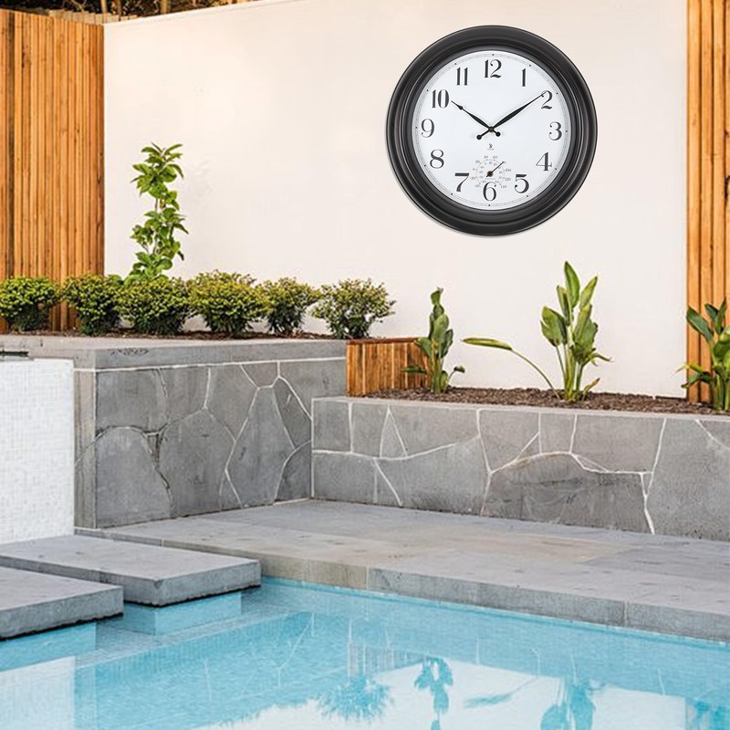 Aurowit Atomic Outdoor Wall Clock 18 Inch Sealed Outdoor Waterproof