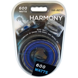 Harmony Audio HA-AK10 Car Stereo Complete 10 Gauge 600W Amp Amplifier Install Kit - Nickel Plated