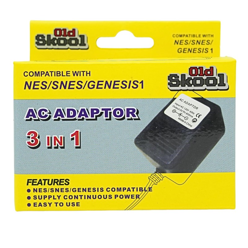 Old Skool 3 in 1 AC Adapter NES/SNES/GENESIS1 Power Supply