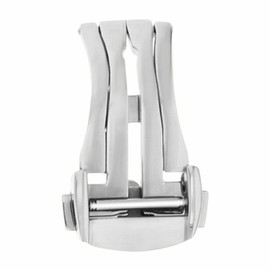 Ewatchparts 16mm Steel Buckle Band Strap Clasp Leather Deployment Compatible With Omega Seamaster Watch