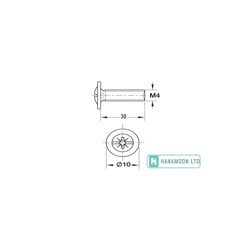 20 pcs Door Knob Handle M4 x 30mm Screws for