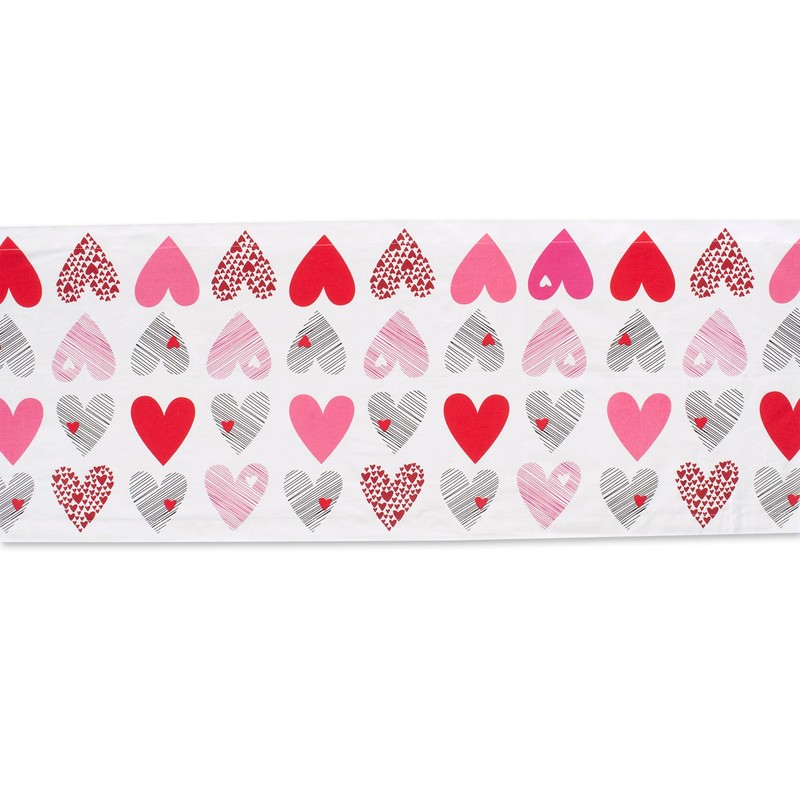 DII Valentine's Day Table Top Collection, Table Runner, 14x72, Hearts