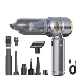 COOLOUS Handheld Vacuum Cordless, Car Vacuum High Power with 3-Speed LED Light Display & Type C, 4-in-1 Compressed Air Duster with Air Blower, Brushless Motor for Car, Home, Office, Pet Hair Cleaning