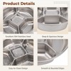 NIMBLOOM 304 Stainless Steel Divided Plate, 8.9 in Five-Compartment Serving