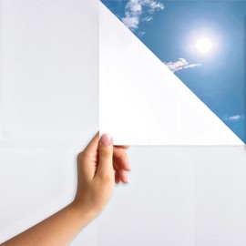 MARAPON® Window Privacy Film - White Static-Adhesive Window Film [46.5x78.7 Inch] High Privacy Window Film - Static Window Film - Frosted Glass Window Film for Bathrooms