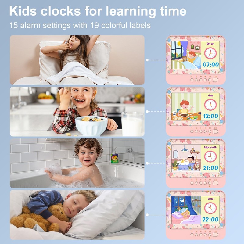 Children Alarm Clock with Large Numbers - Easy-Read Kids Learning