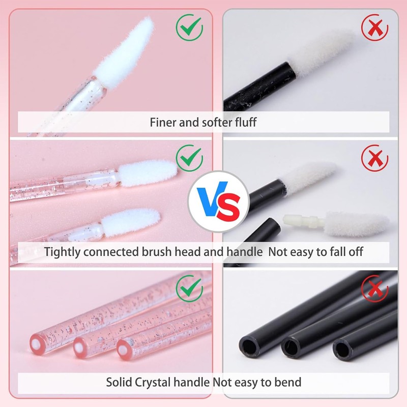 BUYBLIFE 200pcs Disposable Mascara Wands Lip Applicator Makeup Brush Sets,